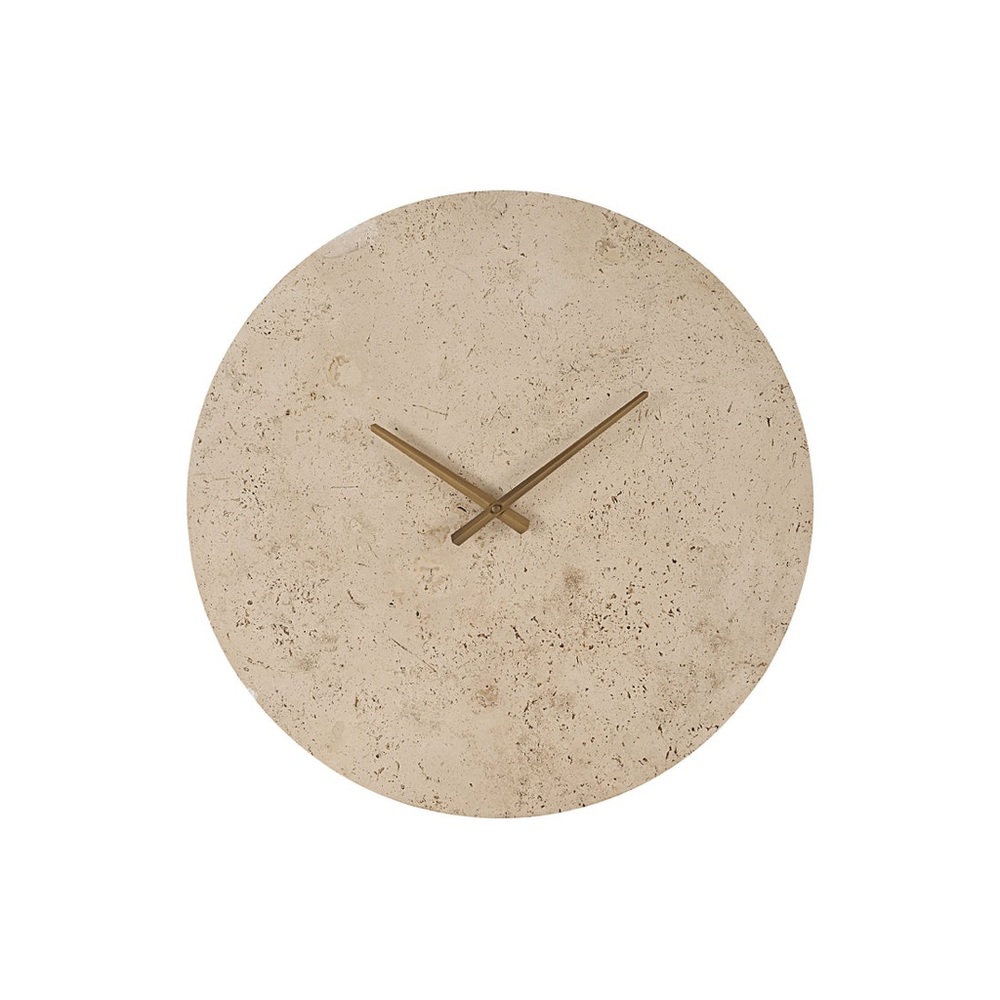 Renwil‎ Fusion Minimalist LARGE Travertine Wall Clock, 22” Diameter MSRP $435